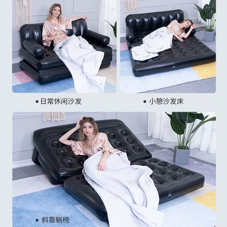Bestway 5 in 1 Inflatable Pullout Sofa 2 Seater Restful Comfort With Premium Design, FREE Electric Pump & Stylish Home Relaxation