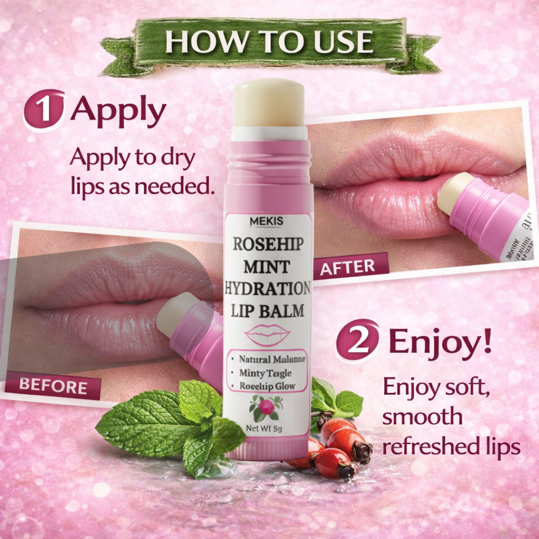 Mint & Rosehip Hydrating Lip Balm — Smooth, Nourish & Refresh