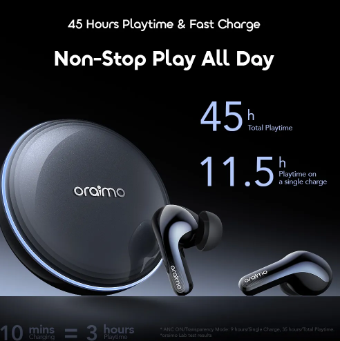 oraimo SpaceBuds 2 AI Smart 45hrs Playtime True Wireless Earbuds Bluetooth Earphones