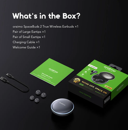 oraimo SpaceBuds 2 AI Smart 45hrs Playtime True Wireless Earbuds Bluetooth Earphones