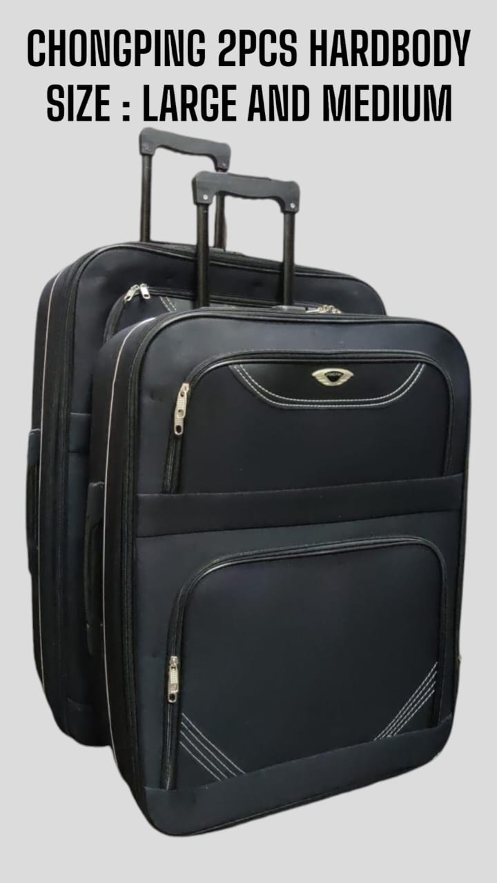 2in1 Fabric Suitcase Set Large & Medium Travel Trolley Luggage Bags Spinner Wheels Durable Travel Bags for Men & Women