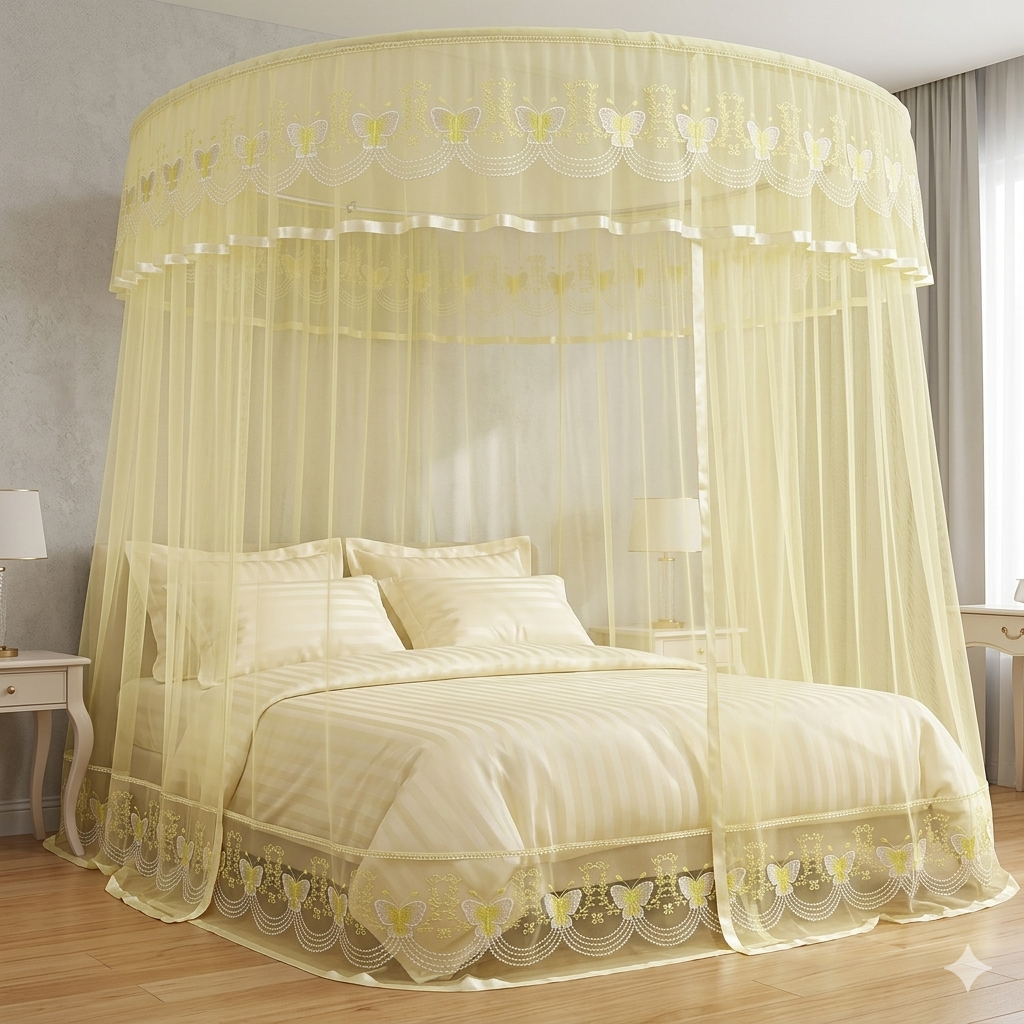 King Size Mosquito Net| King Size Circular Canopy Mosquito Net -  Breathable Mesh Bed Net Round Hanging M-Net Anti-Mosquito Protection Canopy Net for Bedroom