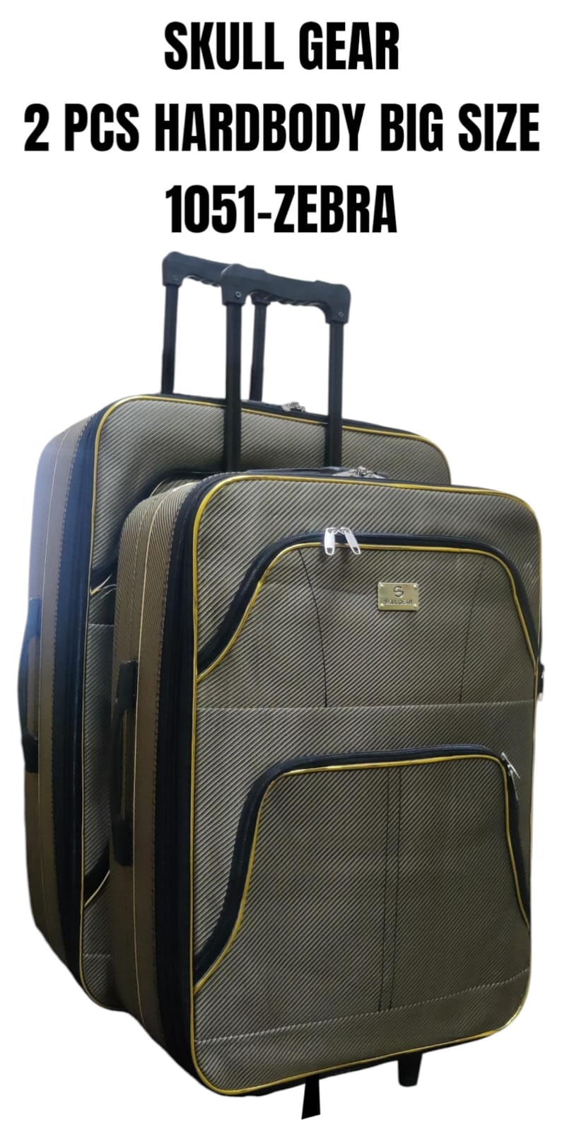 2in1 Fabric Suitcase Set Large & Medium Travel Trolley Luggage Bags Spinner Wheels Durable Travel Bags for Men & Women