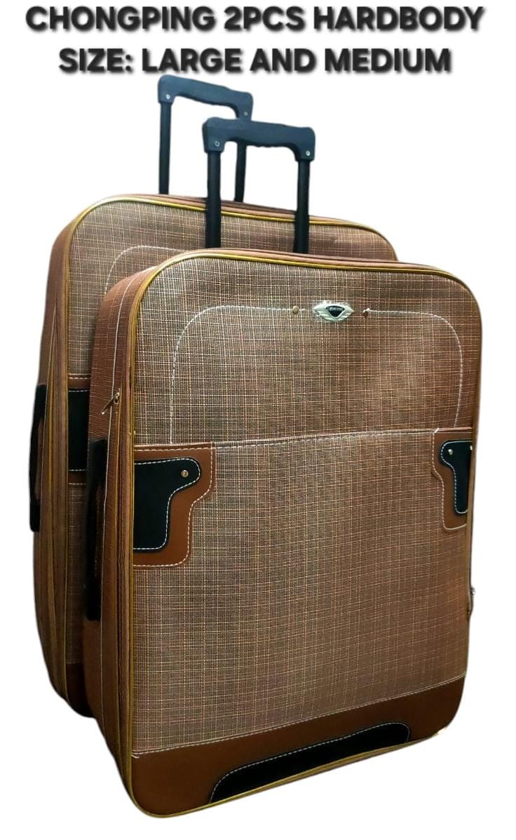 2in1 Fabric Suitcase Set Large & Medium Travel Trolley Luggage Bags Spinner Wheels Durable Travel Bags for Men & Women