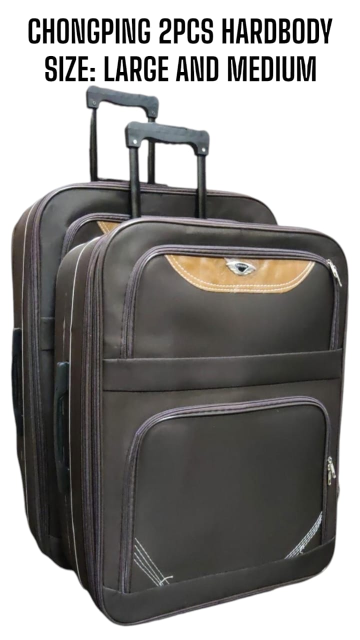 2in1 Fabric Suitcase Set Large & Medium Travel Trolley Luggage Bags Spinner Wheels Durable Travel Bags for Men & Women