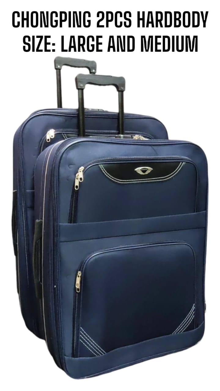 2in1 Fabric Suitcase Set Large & Medium Travel Trolley Luggage Bags Spinner Wheels Durable Travel Bags for Men & Women