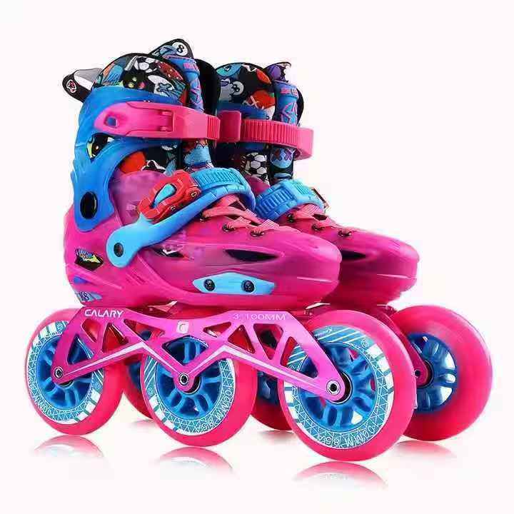 Kids & Teens Triskates Roller Skates 100mm Wheels Adjustable Skating Shoes - Outdoor Skates for Boys & Girls Size 32–39