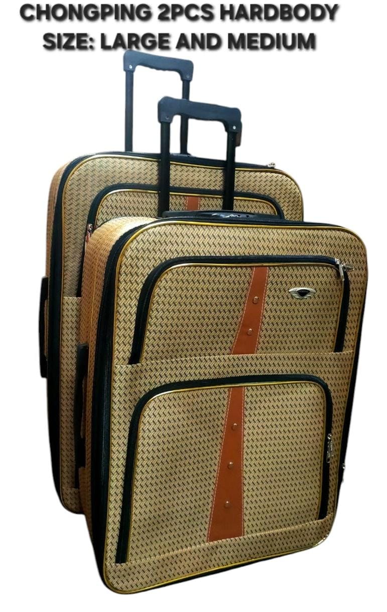 2in1 Fabric Suitcase Set Large & Medium Travel Trolley Luggage Bags Spinner Wheels Durable Travel Bags for Men & Women