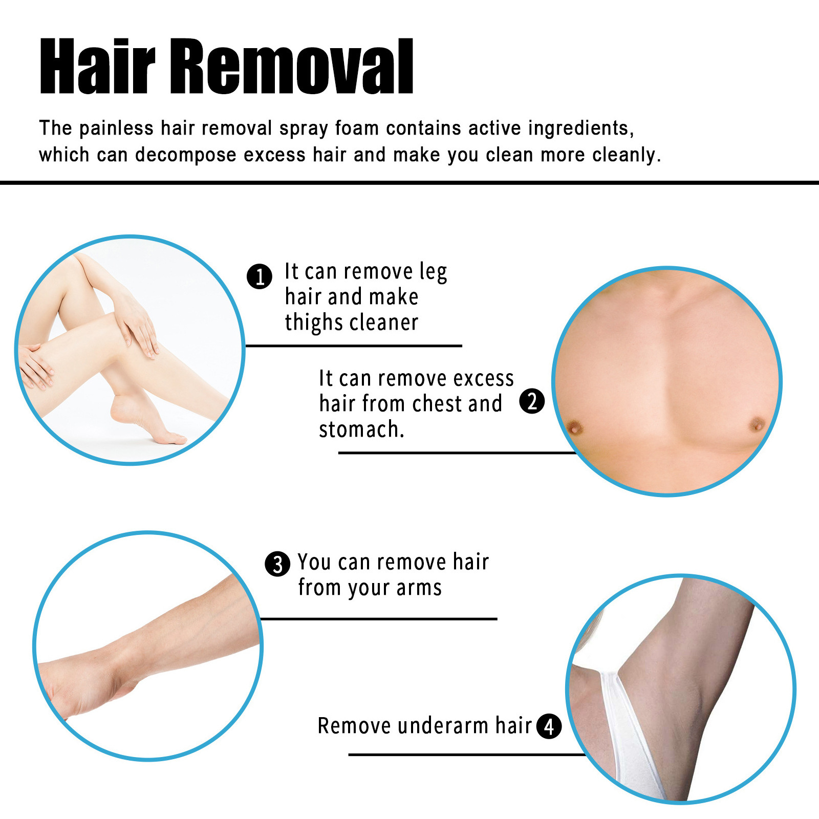 Hair Removal Spray Permanant Inhibitor Armpit Legs Arms Painless Beard Bikini Intimate Facial Hair Removal For Man Women