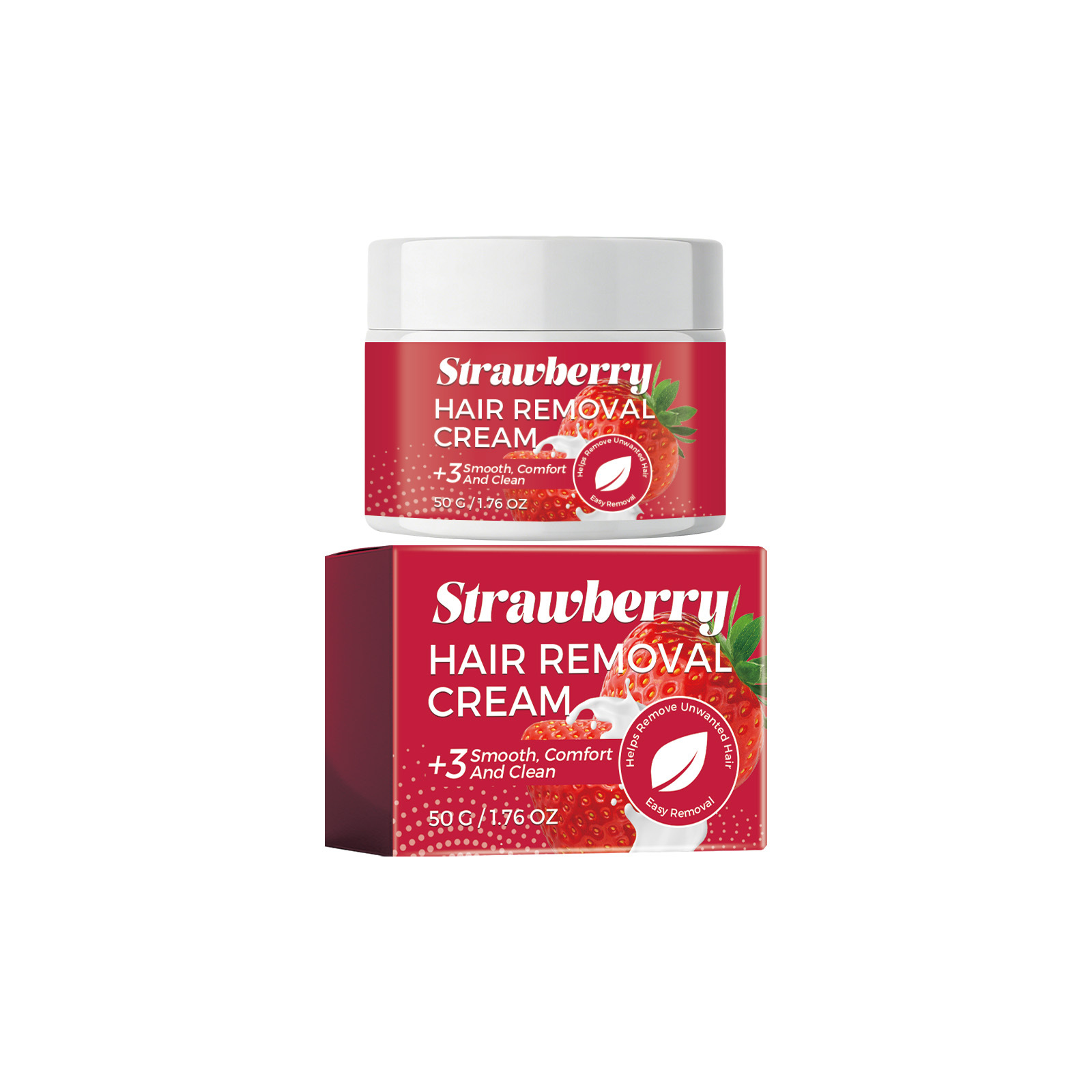 Strawberry Soft Hair Removal Cream Daily Body Skin Cleansing Moisturizing Comfortable Easy to Rinse Refreshing Portable Hair Removal Cream