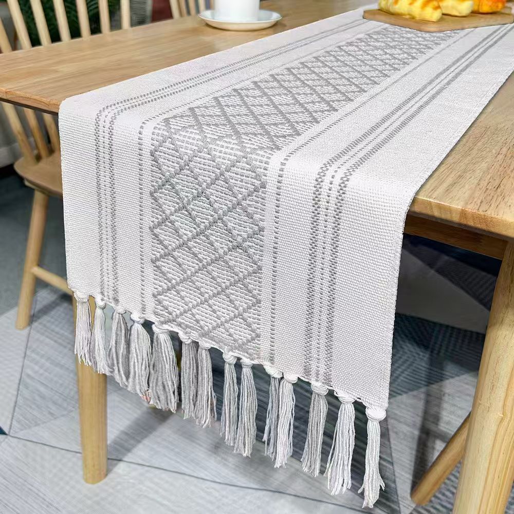 ⏰ TIME LIMITED OFFER ⏰ Boho Table Runner 30x180 Cotton Linen Blend Handwoven Tassel Elegant Dining Decor Durable Premium Quality