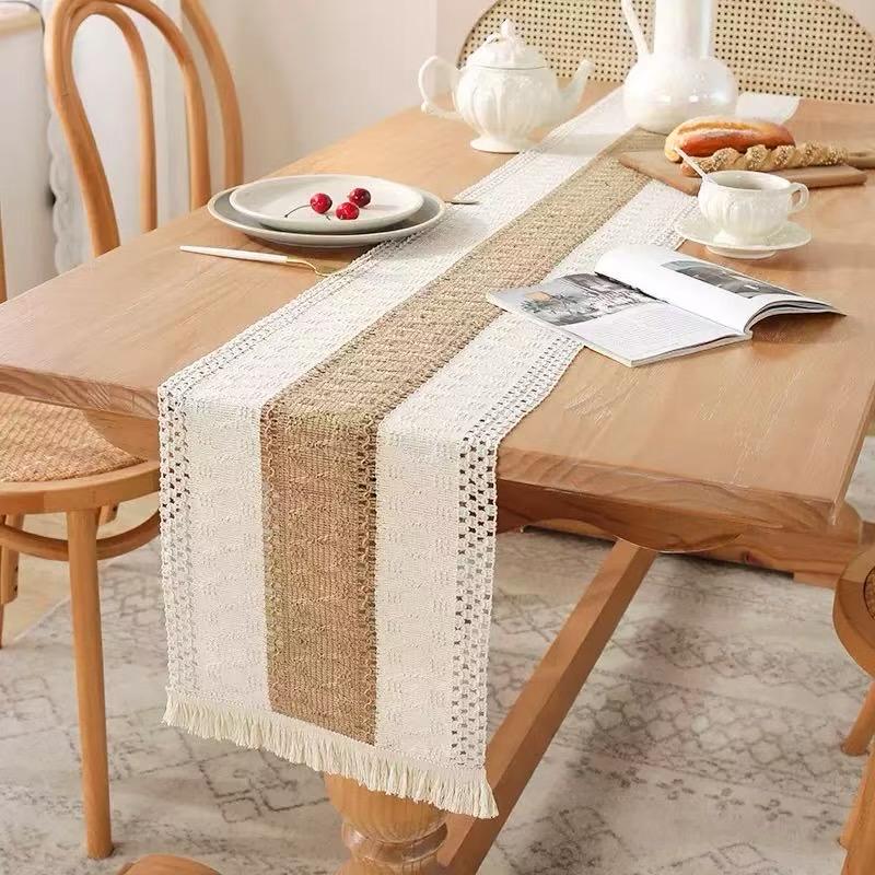 ⏰ TIME LIMITED OFFER ⏰ Boho Table Runner 30x180 Cotton Linen Blend Handwoven Tassel Elegant Dining Decor Durable Premium Quality