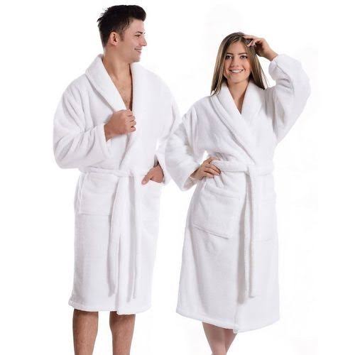 ⭐ MEGA OFFER ⭐  - A 1 pc Soft Cotton Bathrobe Unisex Cozy Absorbent Long Sleeve Spa Home Robe S-XXL Comfortable Durable Premium Quality