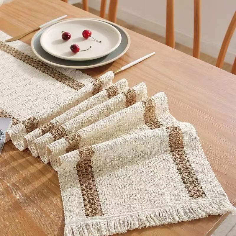 ⏰ TIME LIMITED OFFER ⏰ Boho Table Runner 30x180 Cotton Linen Blend Handwoven Tassel Elegant Dining Decor Durable Premium Quality
