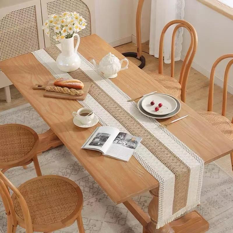 ⏰ TIME LIMITED OFFER ⏰ Boho Table Runner 30x180 Cotton Linen Blend Handwoven Tassel Elegant Dining Decor Durable Premium Quality