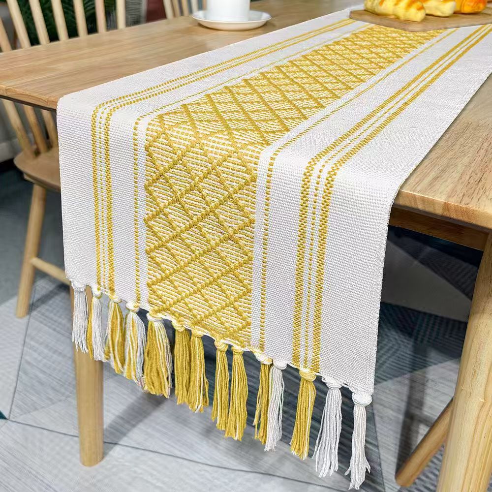 ⏰ TIME LIMITED OFFER ⏰ Boho Table Runner 30x180 Cotton Linen Blend Handwoven Tassel Elegant Dining Decor Durable Premium Quality