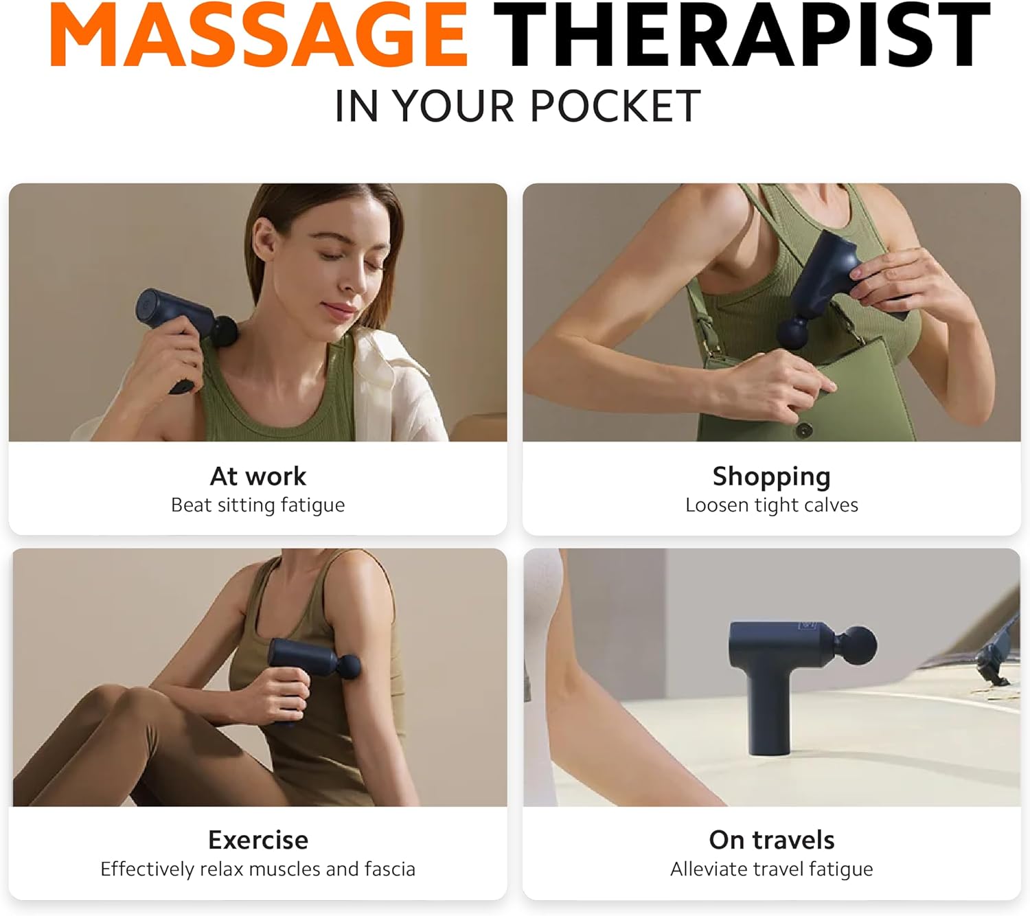 【Xiaomi Official】Xiaomi Massage Gun Mini 2 - Portable Deep Tissue massager, Rechargeable Muscle Recovery Gun , Quiet Powerful