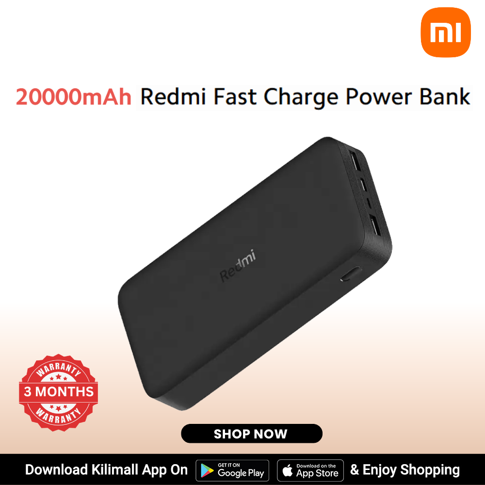 【Xiaomi Official】Xiaomi Redmi 20,000 mAh Fast Charge Power Bank - Dual output ports丨74Wh high capacity丨Two-way 18W fast charging powerbank
