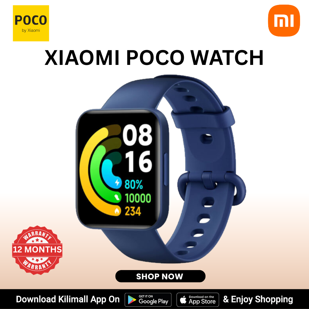 【Xiaomi Official】Xiaomi Poco Watch - | 1.6" AMOLED colourful touch display| SpO₂ measurement and 24-hour heart rate tracking | 100+ fitness modes | Up to 14 days of battery life, Black smart watch