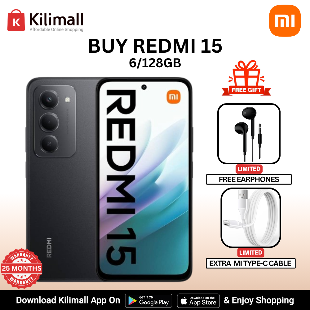 【Xiaomi Official】Redmi 15 Smartphone 6.9" HD+ Display, 6GB+128GB, 50MP AI Camera, 7000mAh Battery, Dual SIM, 4G Side fingerprint