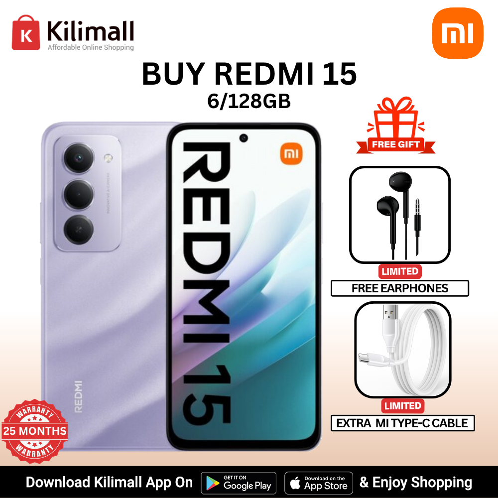 【Xiaomi Official】Redmi 15 Smartphone 6.9" HD+ Display, 6GB+128GB, 50MP AI Camera, 7000mAh Battery, Dual SIM, 4G Side fingerprint
