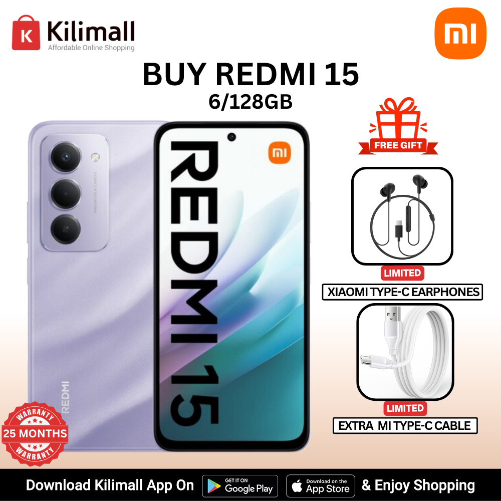 【Xiaomi Official】Redmi 15 Smartphone 6.9" HD+ Display, 6GB+128GB, 50MP AI Camera, 7000mAh Battery, Dual SIM, 4G Side fingerprint