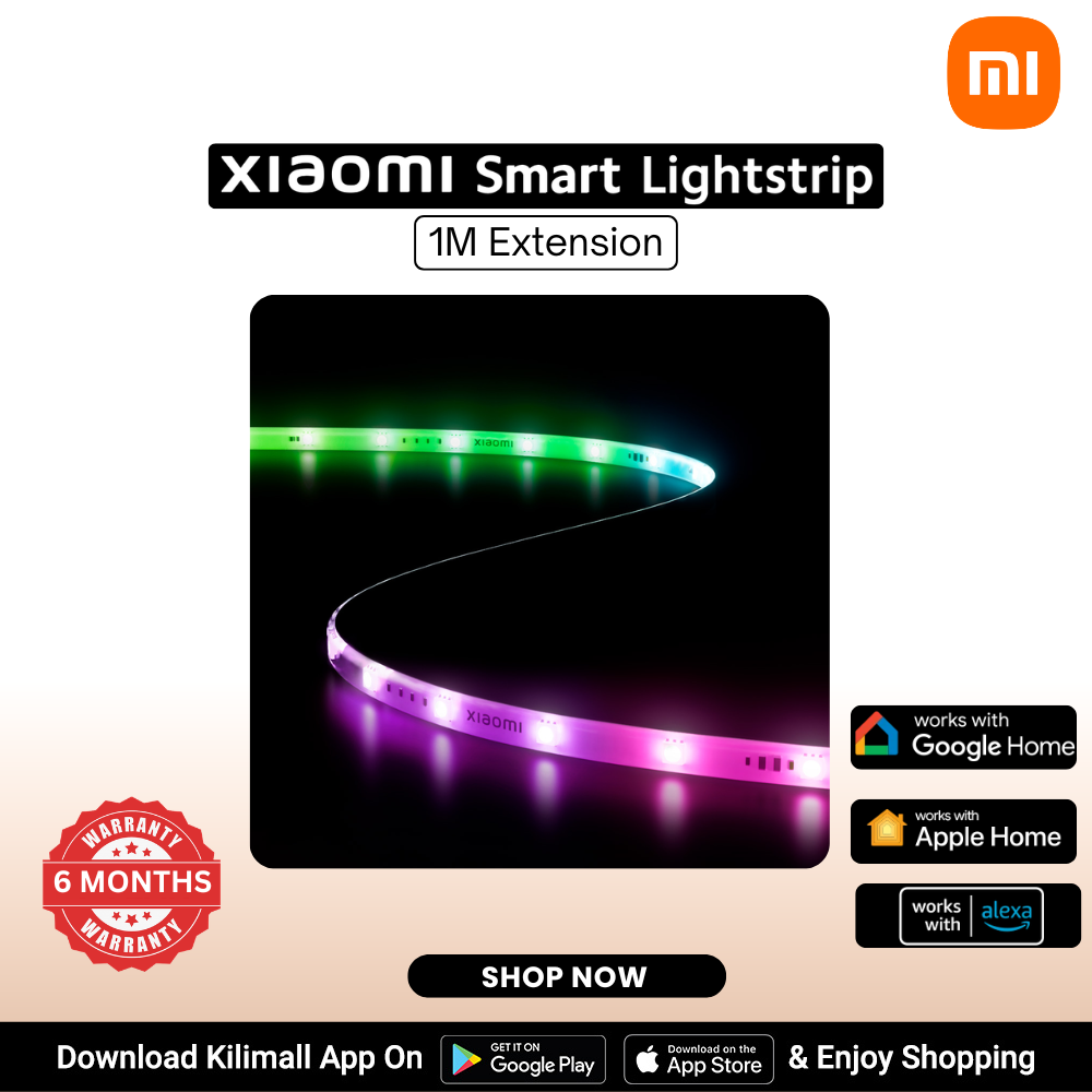 【Xiaomi Official】Xiaomi Smart Lightstrip 1M Extension – App Control, Multicolor RGB Lighting, Home Decoration Add-On