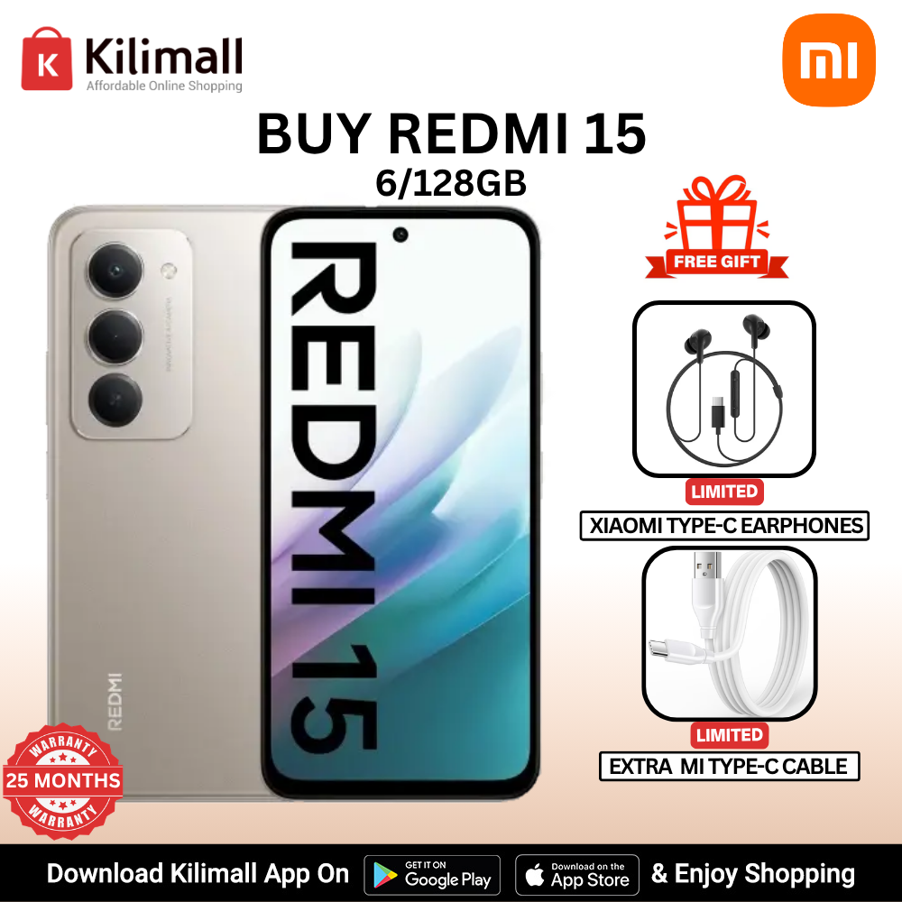 【Xiaomi Official】Redmi 15 Smartphone 6.9" HD+ Display, 6GB+128GB, 50MP AI Camera, 7000mAh Battery, Dual SIM, 4G Side fingerprint