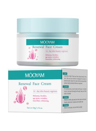 MOOYAM Renewal Face Cream for Melasma and Freckles Treatment for All Skin Types, Anti-wrinkle, Smoother and Whitening Face Cream Renewal Face Cream -50g