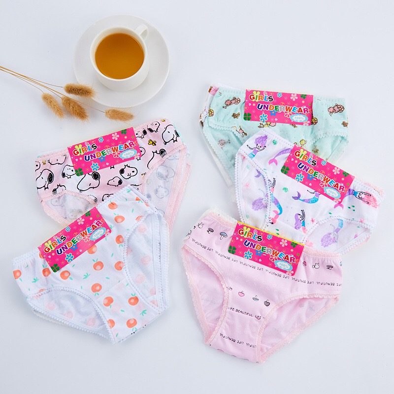 6Pcs Cotton Children Girls Underwear Baby Girl Lace Panty Kids Cute Cartoon Comfortable Panties Baby Clothing