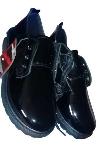 Shinny Classic Black Oxford School Shoes For Boys and Girls
