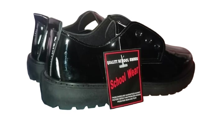 Shinny Classic Black Oxford School Shoes For Boys and Girls