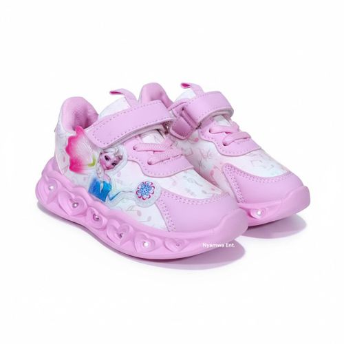 Girls  Hook & Loop Casual Shoes Breathable Flat Running Teen Outdoor Sneakers with Led Lights