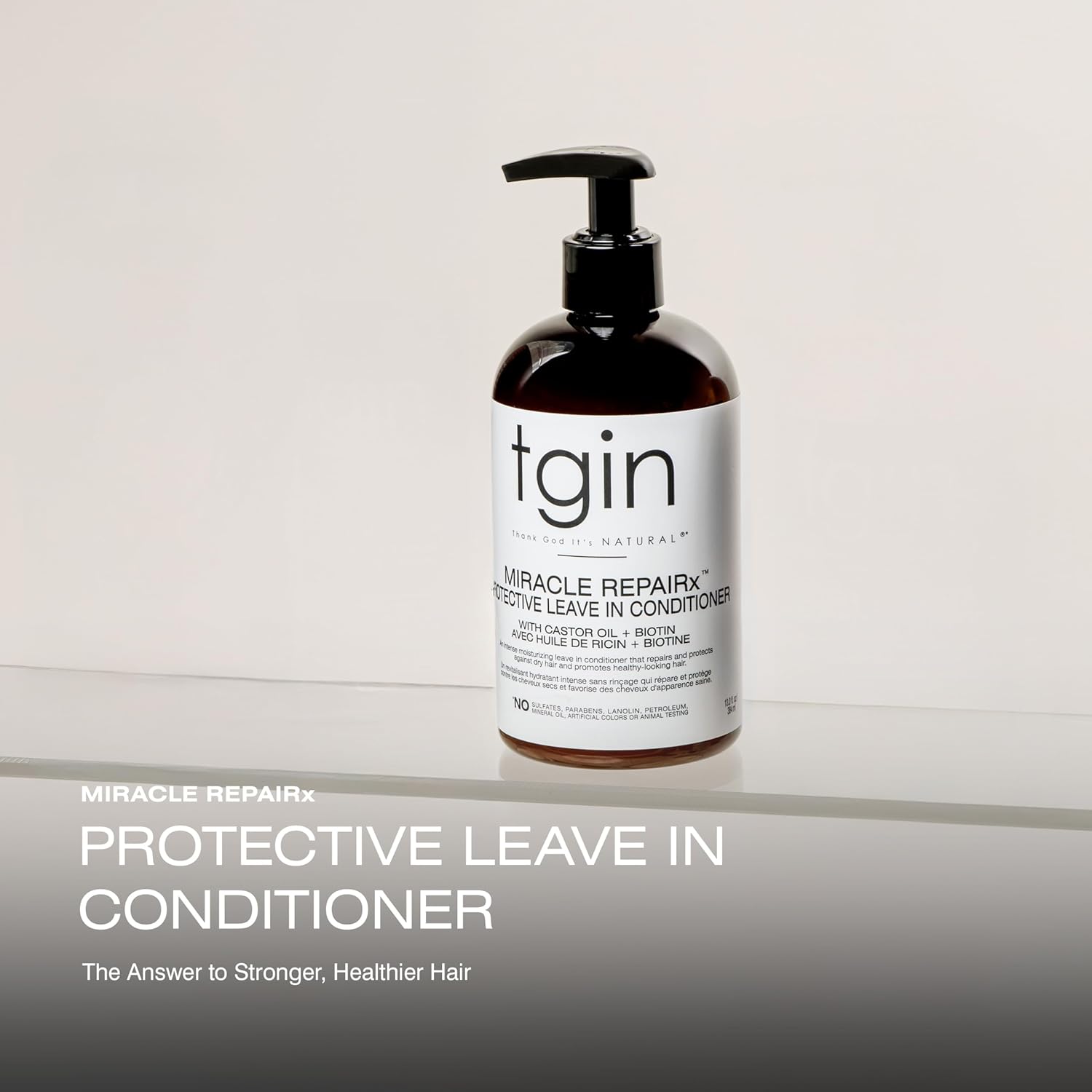 Thank God It's natural (TGIN) Miracle RepaiRx Strengthening Shampoo and Conditioner Duo for Curly, Coily and Wavy Hair, with Biotin and Black Castor Oil, Repairs and Restores Damaged