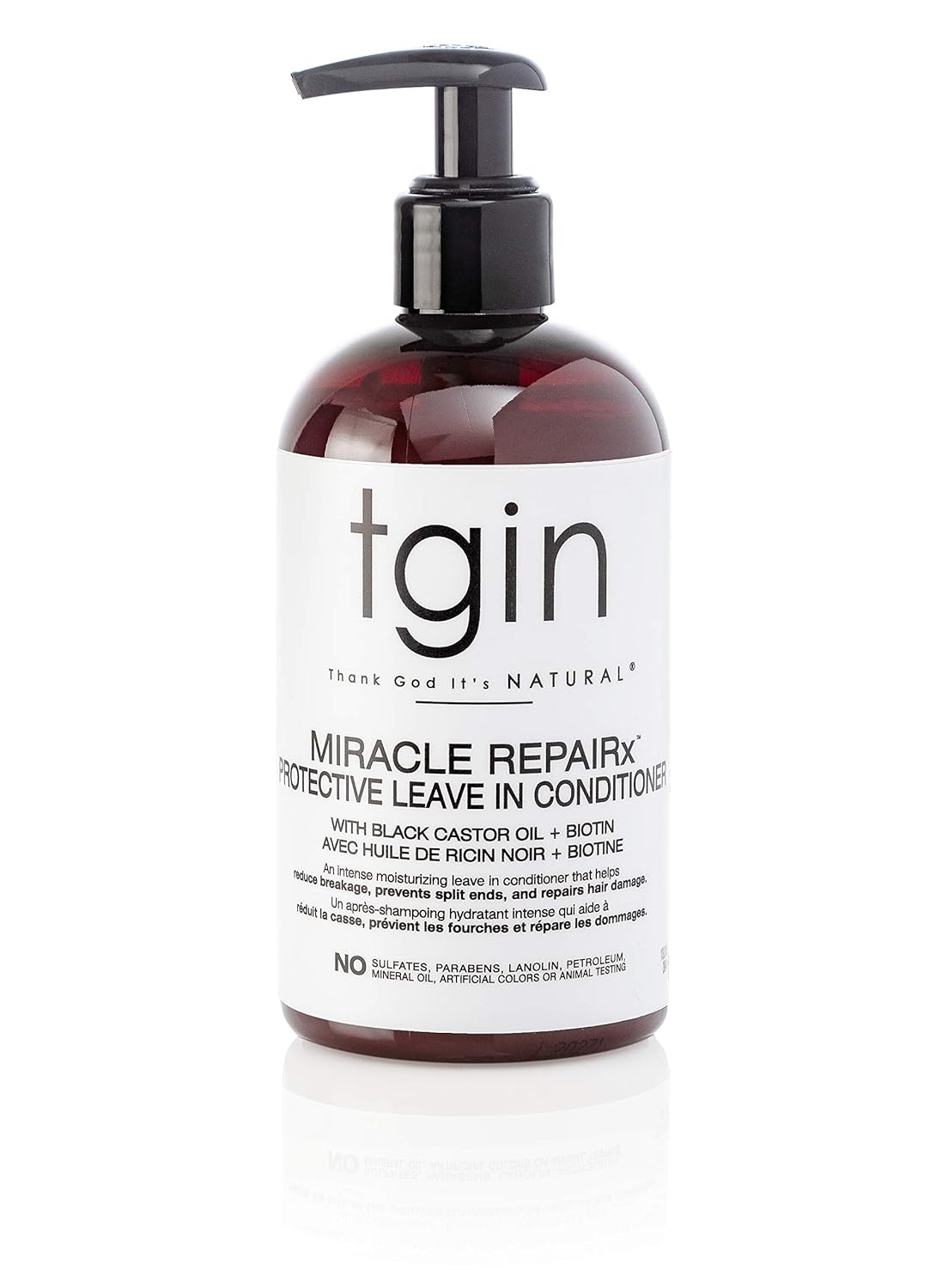 Thank God It's natural (TGIN) Miracle RepaiRx Strengthening Shampoo and Conditioner Duo for Curly, Coily and Wavy Hair, with Biotin and Black Castor Oil, Repairs and Restores Damaged