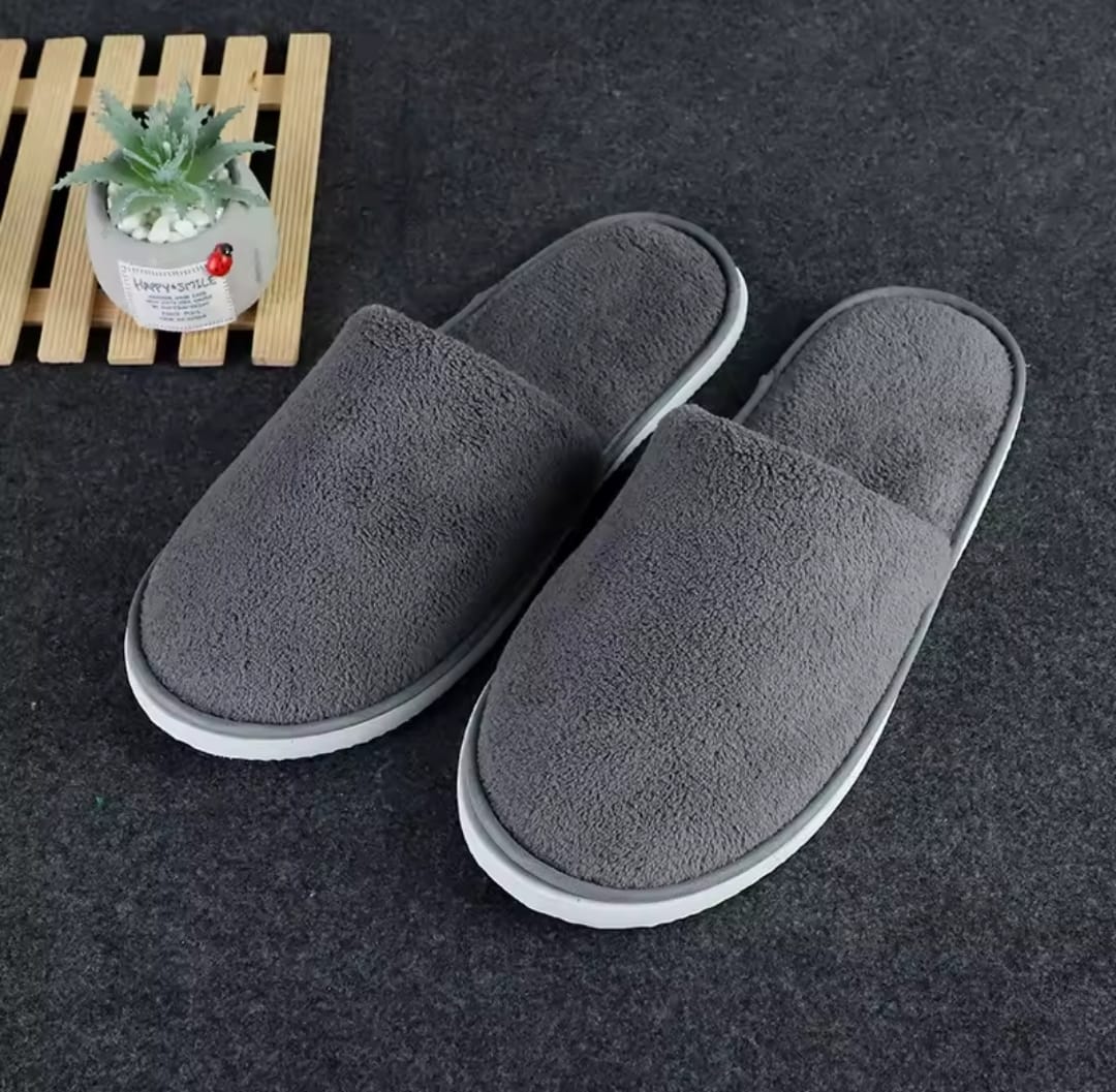 Comfort Cozy Unisex Indoor Slippers - Memory Foam, Non-Slip, Breathable House Hotel Shoes for Men & Women Free Size