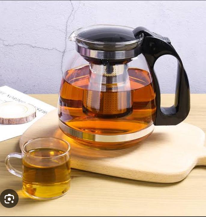 High temperature resistant borosilicate glass infusion tea pot with Stainless steel strainer .Capacity 1500ml.