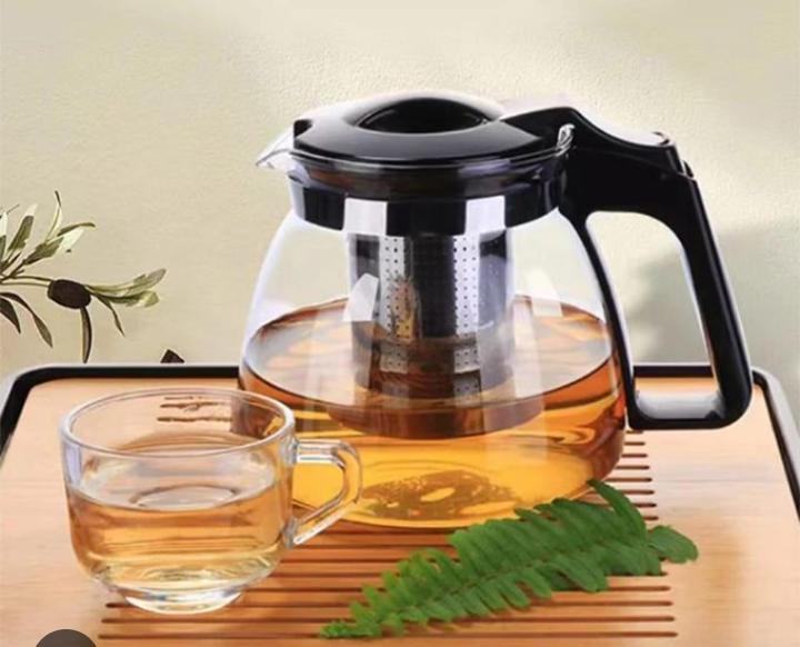 High temperature resistant borosilicate glass infusion tea pot with Stainless steel strainer .Capacity 1500ml.