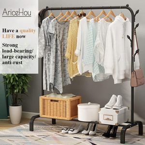 Single Pole Cloth Rack With Lower Storage Shelf for Boxes /Shoes