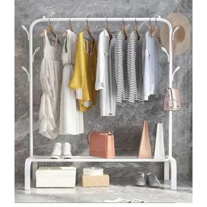 Single Pole Cloth Rack With Lower Storage Shelf for Boxes /Shoes