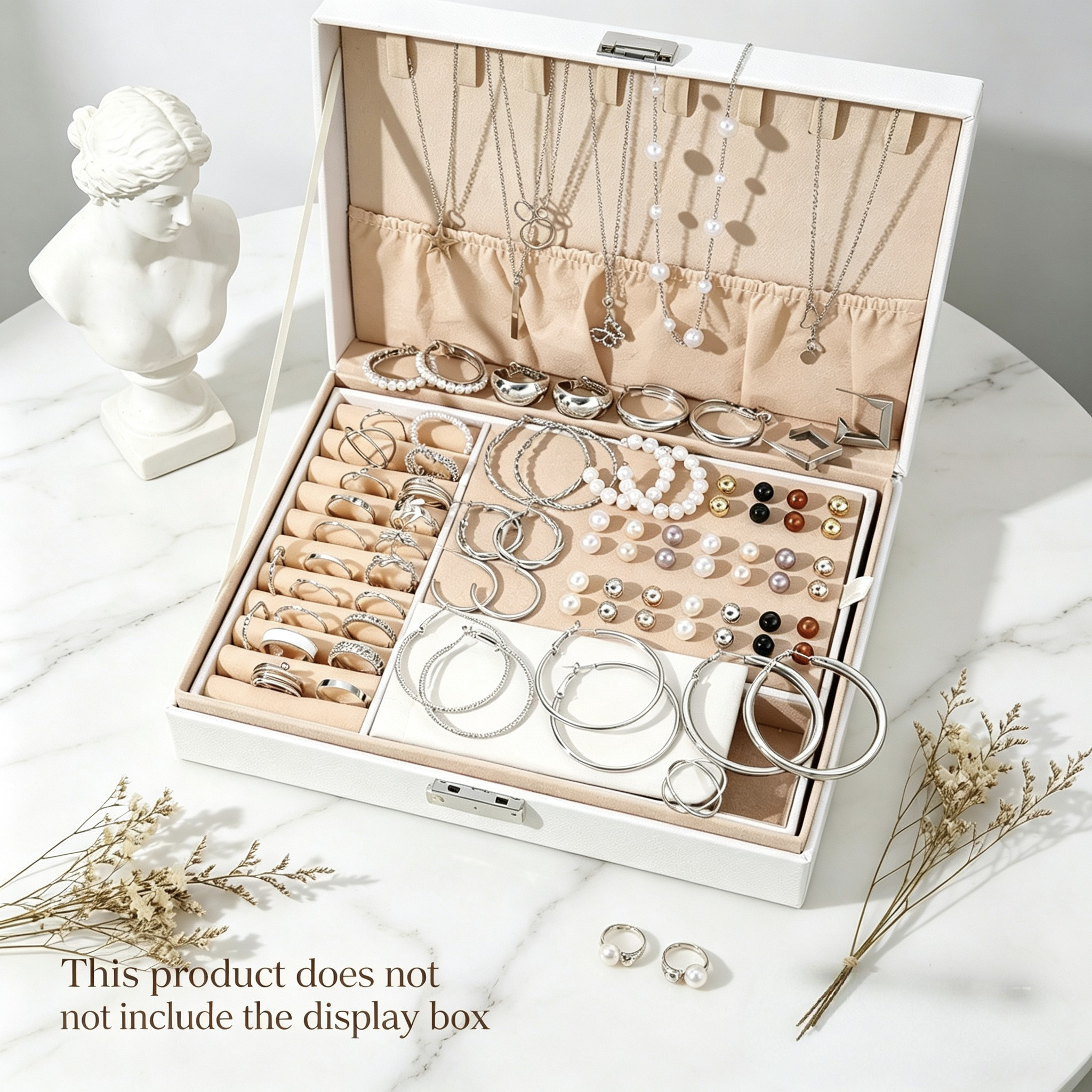 85PCS Luxury Jewelry Set Pearl Necklace Set Fashion Ring and Earring Set Diamond and Pearl Earring Set Elegant Zircon Pendant Earring Necklace Women's Daily Jewelry Gift for Friends