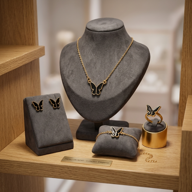 5PCS Women's Jewelry Set Earrings Necklaces Bracelets Rings Fashion Butterfly Jewelry Set Women's Butterfly Jewelry Couple Gifts