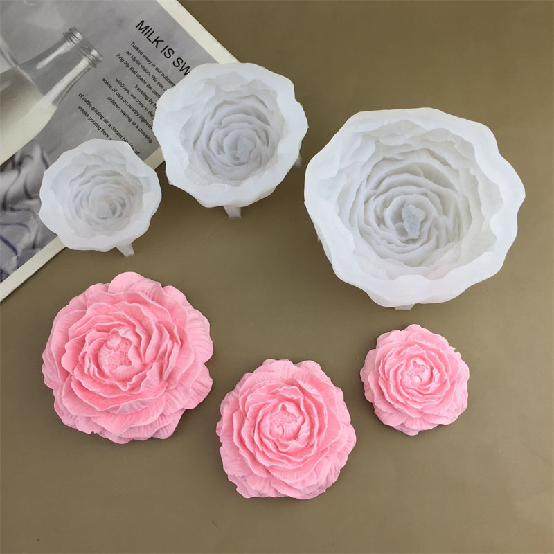 Lifelike Peony Silicone Mold Set – Multi-Purpose for Chocolate, Ice Cream, Resin, Candle & Craft Decor