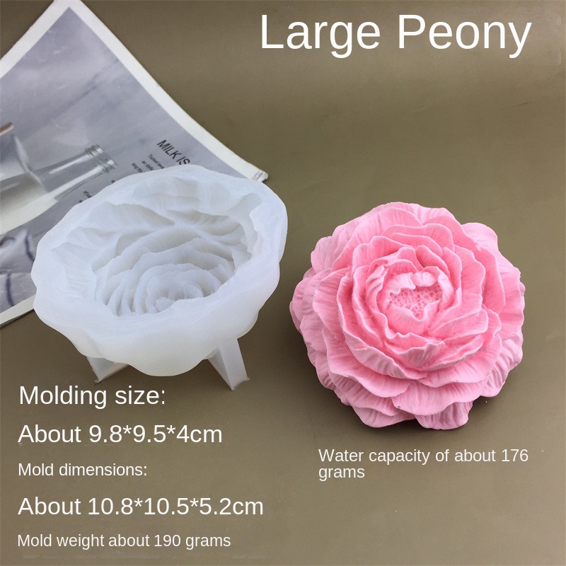 Lifelike Peony Silicone Mold Set – Multi-Purpose for Chocolate, Ice Cream, Resin, Candle & Craft Decor