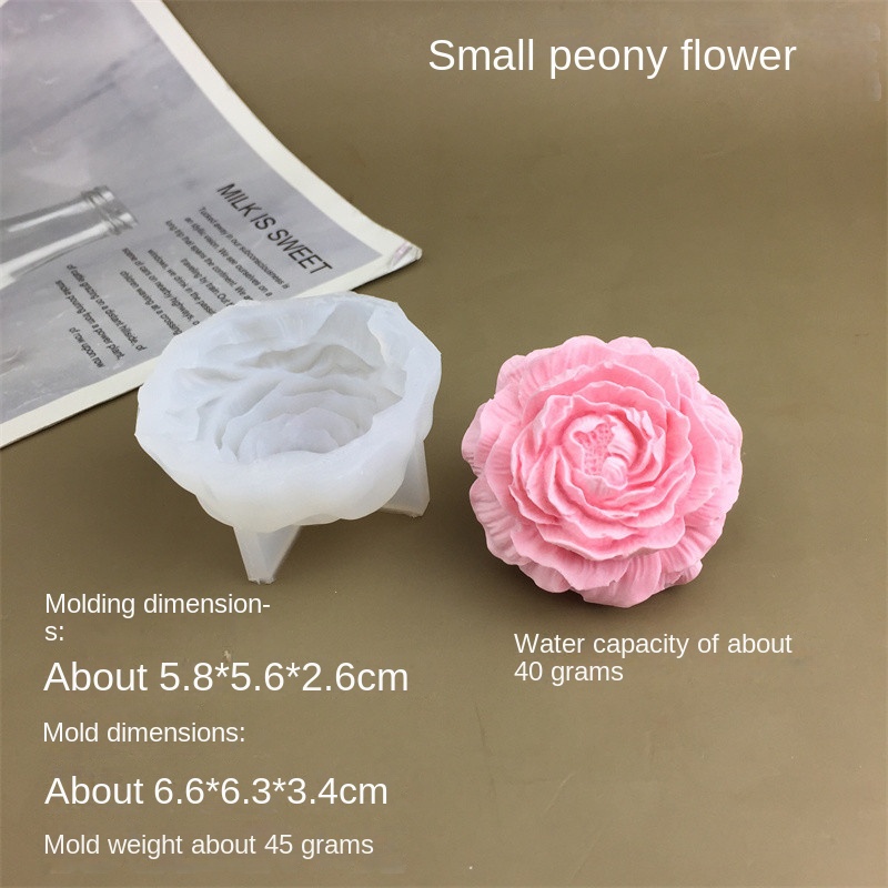 Lifelike Peony Silicone Mold Set – Multi-Purpose for Chocolate, Ice Cream, Resin, Candle & Craft Decor