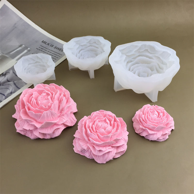 Lifelike Peony Silicone Mold Set – Multi-Purpose for Chocolate, Ice Cream, Resin, Candle & Craft Decor