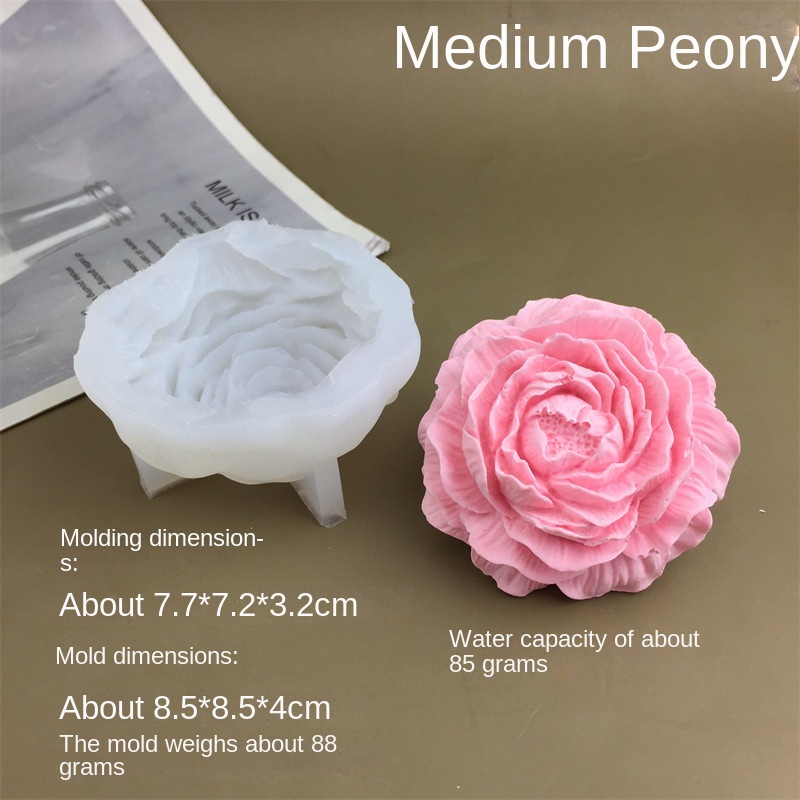 Lifelike Peony Silicone Mold Set – Multi-Purpose for Chocolate, Ice Cream, Resin, Candle & Craft Decor