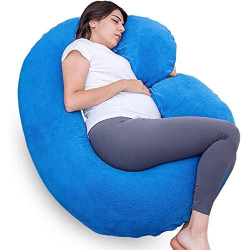 CLEARANCE OFFER Cotton Maternity Pillow - C-Shape, Dual Function for Pregnancy & Breastfeeding
