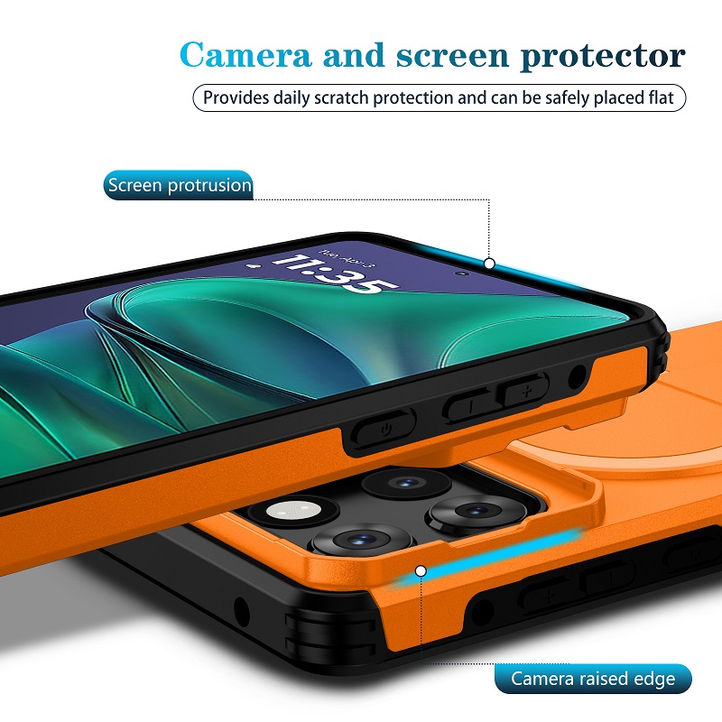 Luxury Slide Camera Lens Case for Motorola Moto G Stylus 5G 2025, with Camera Protective Cover & Kickstand, Shock-Absorbing Double-Layer Phone Case