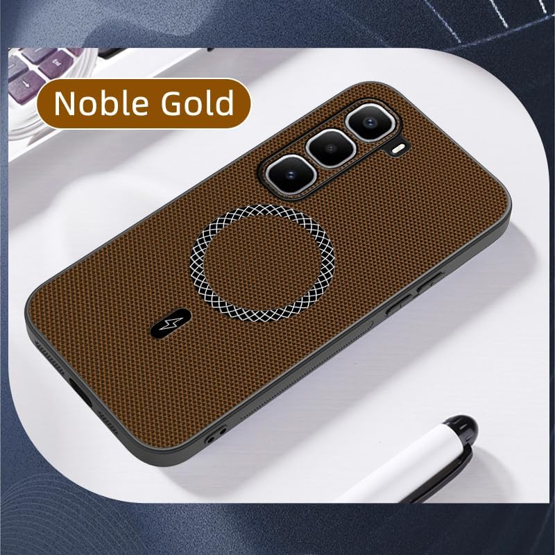 Luxury 3D Texture Phone Case for Infinix Hot 50 Pro+/Plus [Built-in Magnetic Ring] Wireless Charging Cover